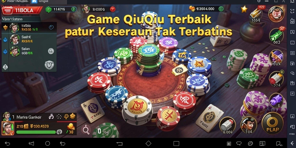 Tampilan seru permainan QiuQiu di 11BOLA dengan interaksi pemain.