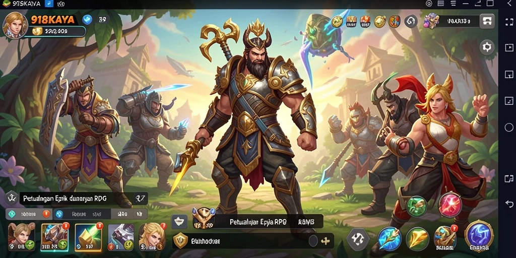 Tampilan gameplay <strong>918KAYA</strong> yang mendebarkan dengan pertempuran epik dan karakter unik.