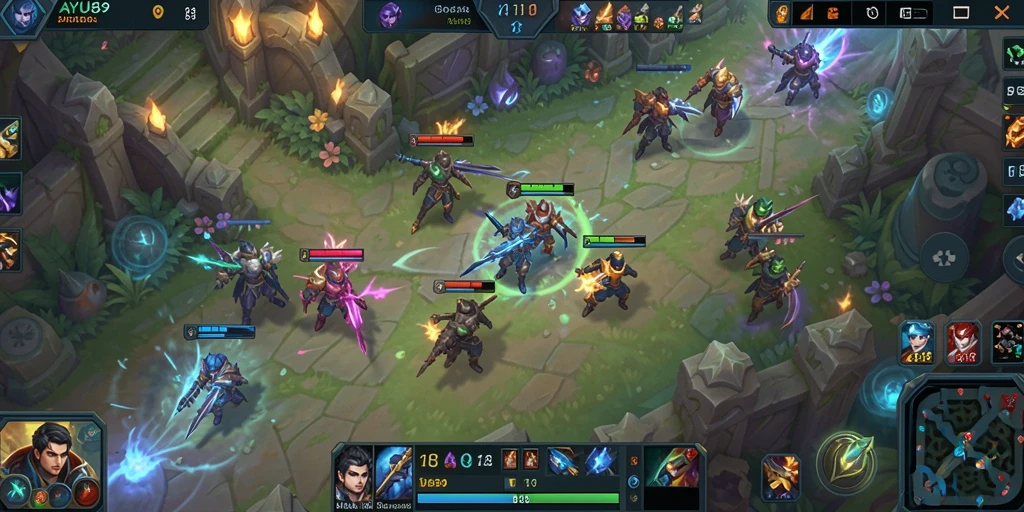 Screenshot gameplay AYU89 dengan aksi pertempuran yang seru.
