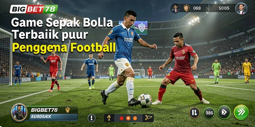 Tampilan gameplay mengasyikkan dari BIGBET78 pada lapangan sepak bola.