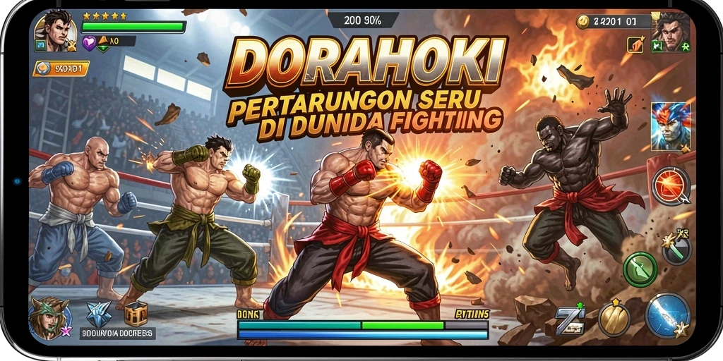 Screenshot DORAHOKI menampilkan aksi pertarungan yang mendebarkan.