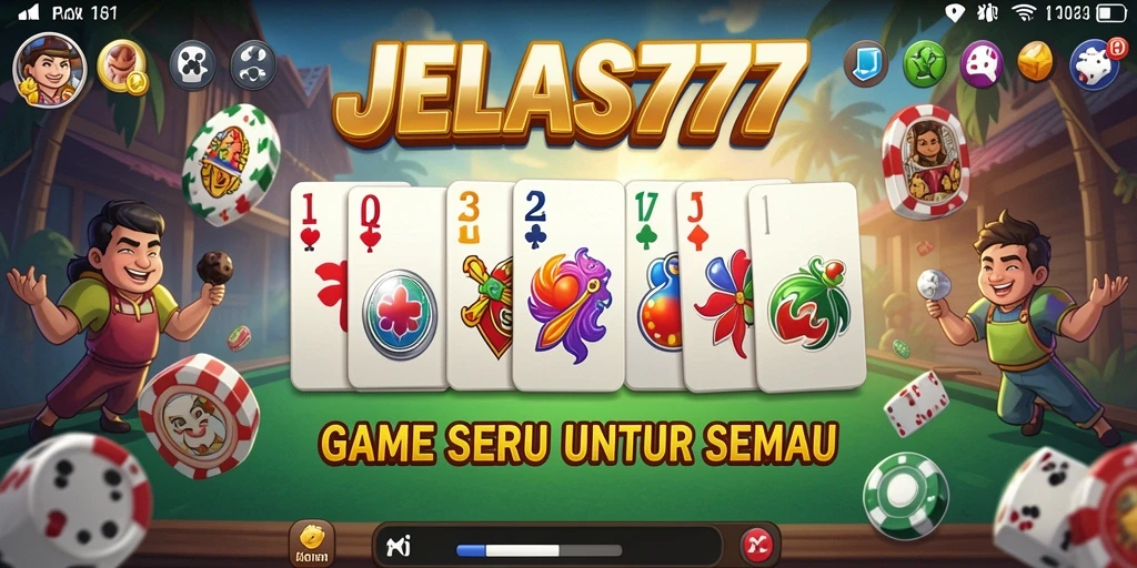 Screenshot gameplay Domino yang menampilkan serunya JELAS777.