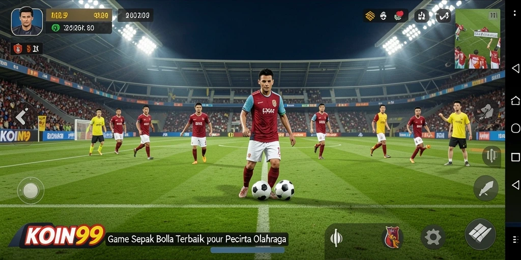 Screenshot KOIN99 menampilkan aksi seru dalam permainan sepak bola.