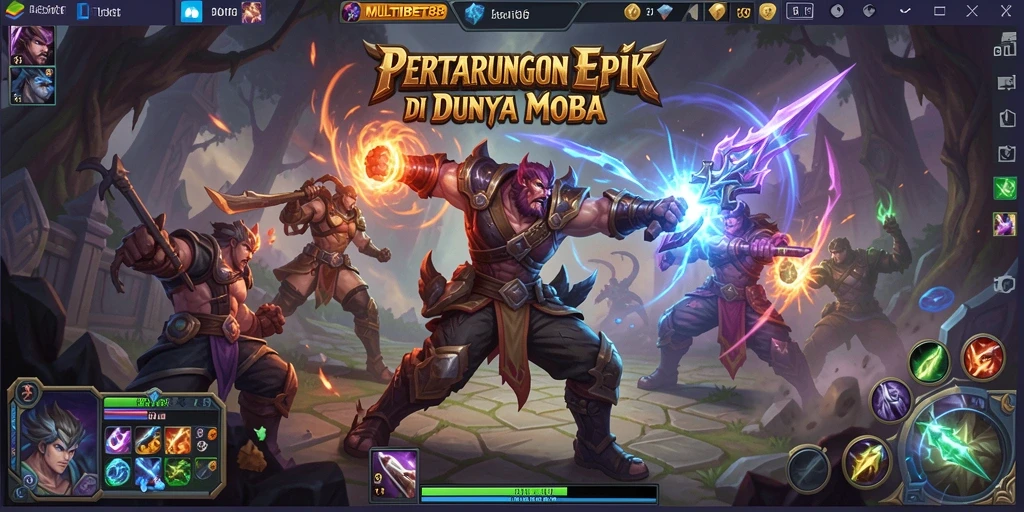 Screenshot dari gameplay seru MULTIBET88 di arena MOBA.