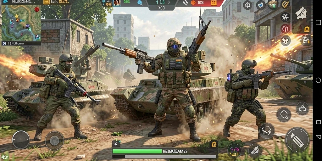 Tampilan gameplay <strong>REJEKIGAMES</strong> yang menakjubkan dengan strategi taktis.