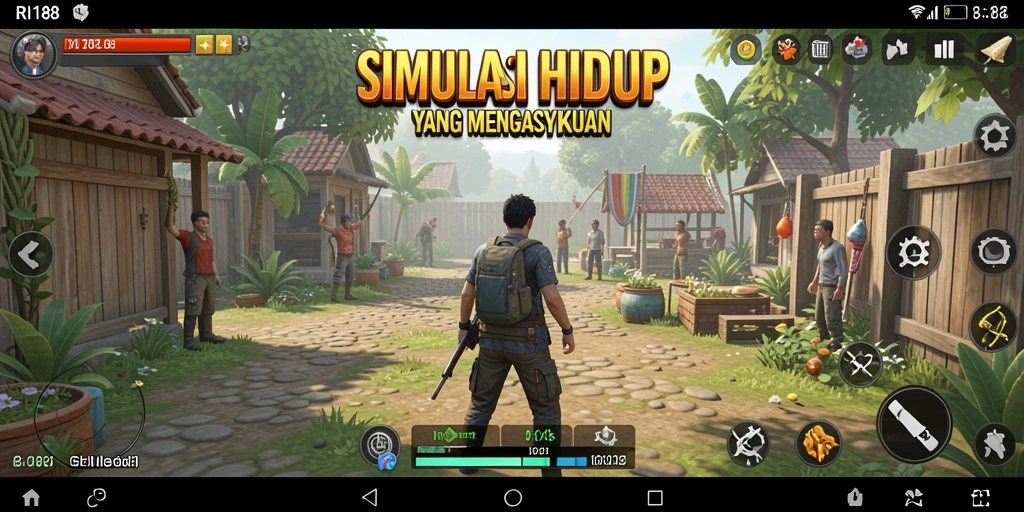 Tampilan screenshot utama dari gameplay simulasi RI188 yang menarik