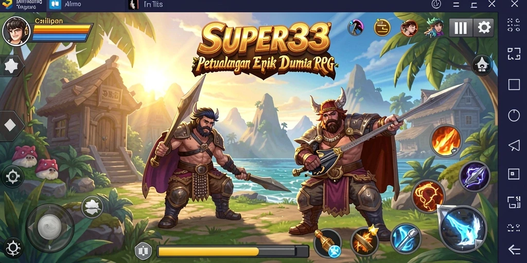 Menampilkan aksi seru dalam permainan RPG yang menegangkan.