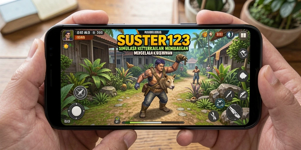 Tampilan utama gameplay SUSTER123 yang realistis dan menarik.
