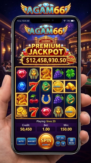Screenshot aplikasi dengan berbagai kategori yang tersedia di agam66.